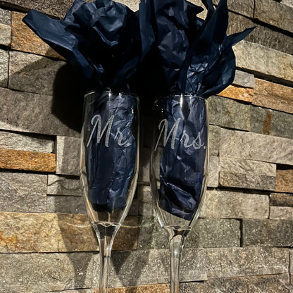 His and Hers Champagne Flute - Personalized